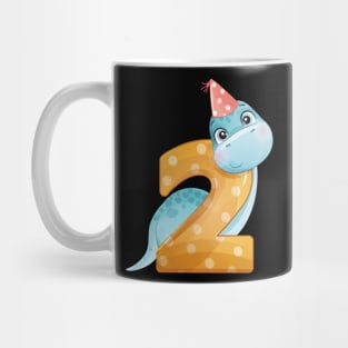 2nd Birthday Cute Little Dinosaur Mug